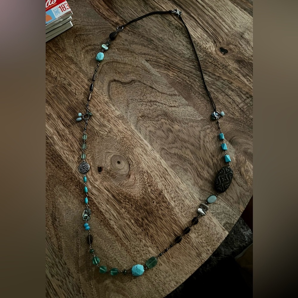 Silpada long turquoise necklace sterling silver.
